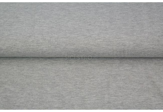 Úplet French Terry počesaný - svetlo šedá melanž