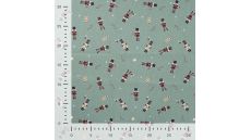 Cotton Poplin Print - Nutcrackers, Dark Dusty Mint