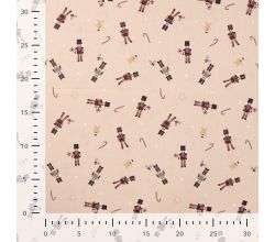 Cotton Poplin Print - Nutcrackers, Sand
