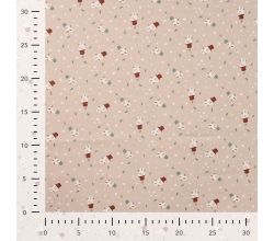 Cotton Poplin Print - Snowman, Sand
