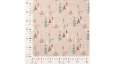 Cotton Poplin Print - Christmas Trees, Sand