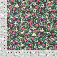 Cotton Poplin Print - Christmas Flowers, Army