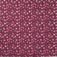 Cotton Poplin Print - Christmas Elements, Cyclam