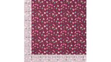 Cotton Poplin Print - Christmas Elements, Cyclam