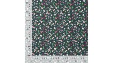 Cotton Poplin Print - Christmas Elements, Army