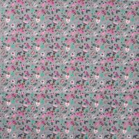 Cotton Poplin Print - Christmas Elements, Mid Grey