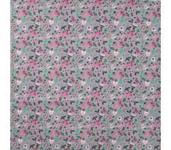 Cotton Poplin Print - Christmas Elements, Mid Grey