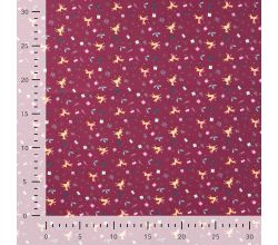 Cotton Poplin Print - Reindeer, Cyclam