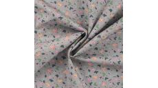 Cotton Poplin Print - Reindeer, Mid Grey