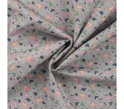 Cotton Poplin Print - Reindeer, Mid Grey