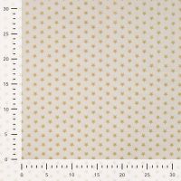 Cotton Poplin Foil Print - Stars Big, Ecru