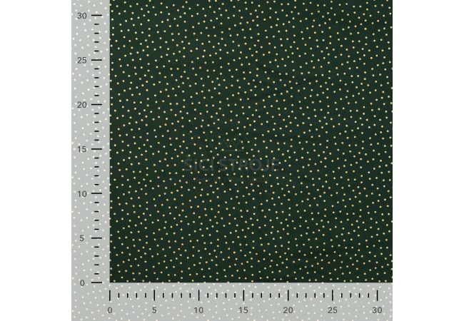 Cotton Poplin Foil Print - Dots, Army