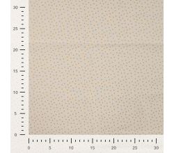 Cotton Poplin Foil Print - Dots, Ecru