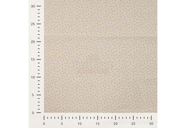 Cotton Poplin Foil Print - Dots, Ecru