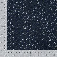 Cotton Poplin Foil Print - Dots, Navy