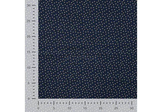 Cotton Poplin Foil Print - Dots, Navy