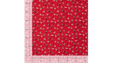 Cotton Poplin Foil Print - Ornaments, Red