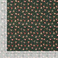 Cotton Poplin Foil Print - Ornaments, Army