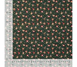 Cotton Poplin Foil Print - Ornaments, Army