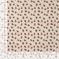 Cotton Poplin Foil Print - Ornaments, Ecru