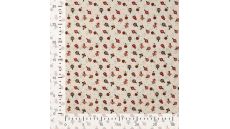Cotton Poplin Foil Print - Ornaments, Ecru