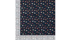 Cotton Poplin Foil Print - Ornaments, Navy