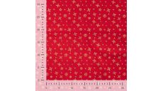 Cotton Poplin Foil Print - Snowflakes, Red