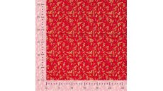 Cotton Poplin Foil Print - Holly Foil, Red
