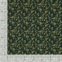 Cotton Poplin Foil Print - Holly Foil, Army