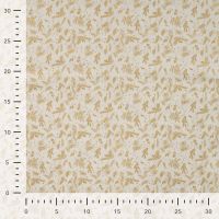 Cotton Poplin Foil Print - Holly Foil, Ecru