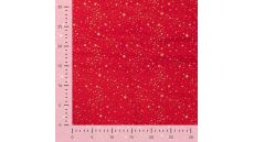 Cotton Poplin Foil Print - Small Stars, Red