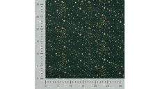 Cotton Poplin Foil Print - Small Stars, Army