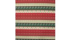 French Terry Print Brushed - Nordic Sweater, Red