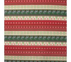 French Terry Print Brushed - Nordic Sweater, Red
