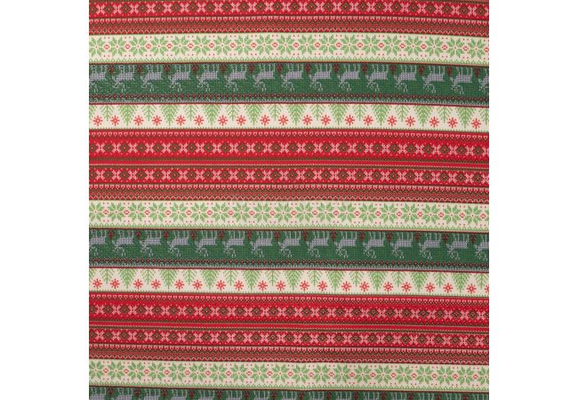 French Terry Print Brushed - Nordic Sweater, Red