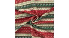 French Terry Print Brushed - Nordic Sweater, Red