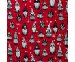 French Terry Print Brushed - Vintage Gnomes, Red
