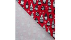 French Terry Print Brushed - Vintage Gnomes, Red