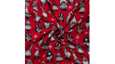 French Terry Print Brushed - Vintage Gnomes, Red