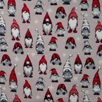 French Terry Print Brushed - Vintage Gnomes, Sand