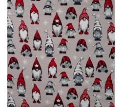 French Terry Print Brushed - Vintage Gnomes, Sand