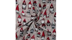 French Terry Print Brushed - Vintage Gnomes, Sand