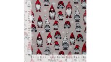 French Terry Print Brushed - Vintage Gnomes, Sand