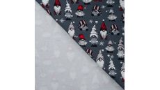 French Terry Print Brushed - Vintage Gnomes, Grey