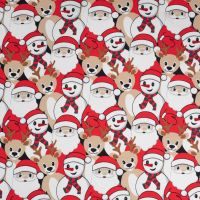 French Terry Print Brushed - Snowman, Off White