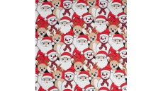 French Terry Print Brushed - Snowman, Off White