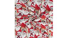 French Terry Print Brushed - Snowman, Off White