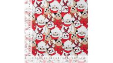 French Terry Print Brushed - Snowman, Off White
