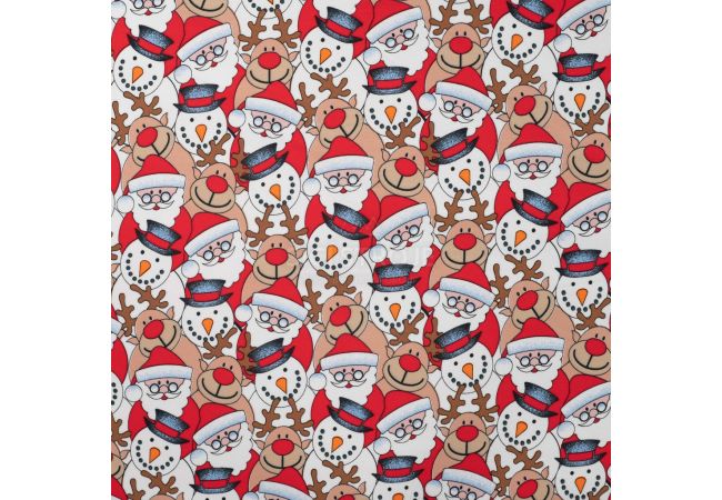 French Terry Print Brushed - Snowy, Off White