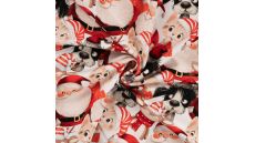 French Terry Digital Print - Christmas Family, Red